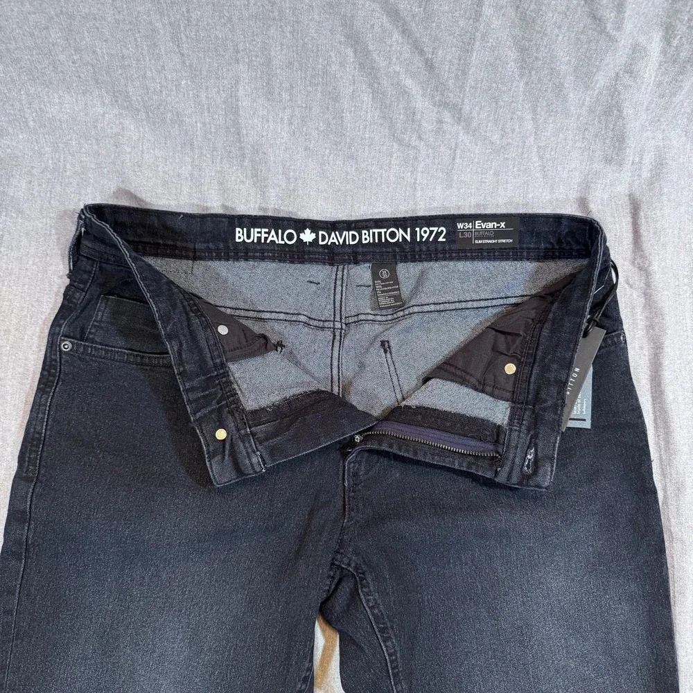 Buffalo David Bitton Jeans Mens 34x30 Slim Straight Evan-X‎ Stretch Denim Pants